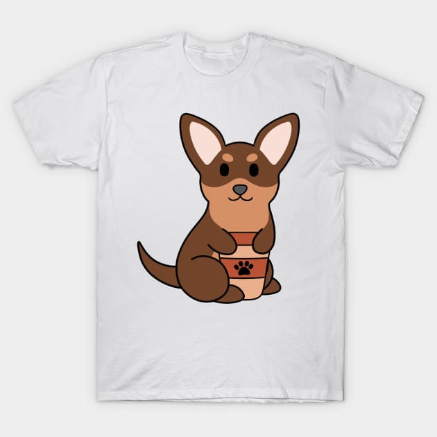 Brown and Tan Chihuahua Coffee T-Shirt by BiscuitSnack